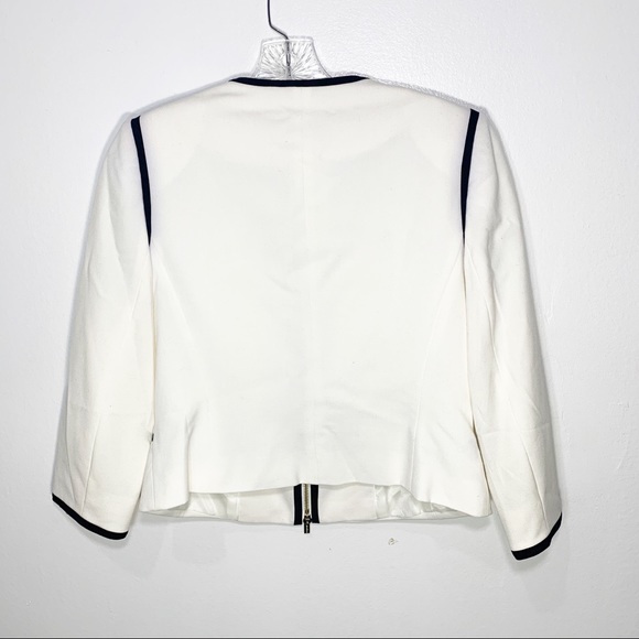 Calvin Klein White & Black Contrast Binding Zip Up - Picture 8 of 10